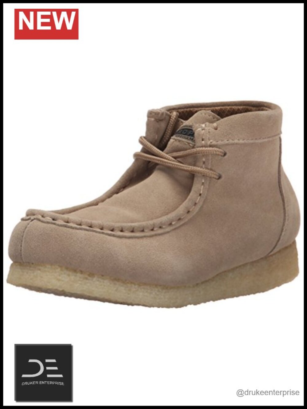 Genuine Suede Lace Up Ankle Boots Beige Size 5.5